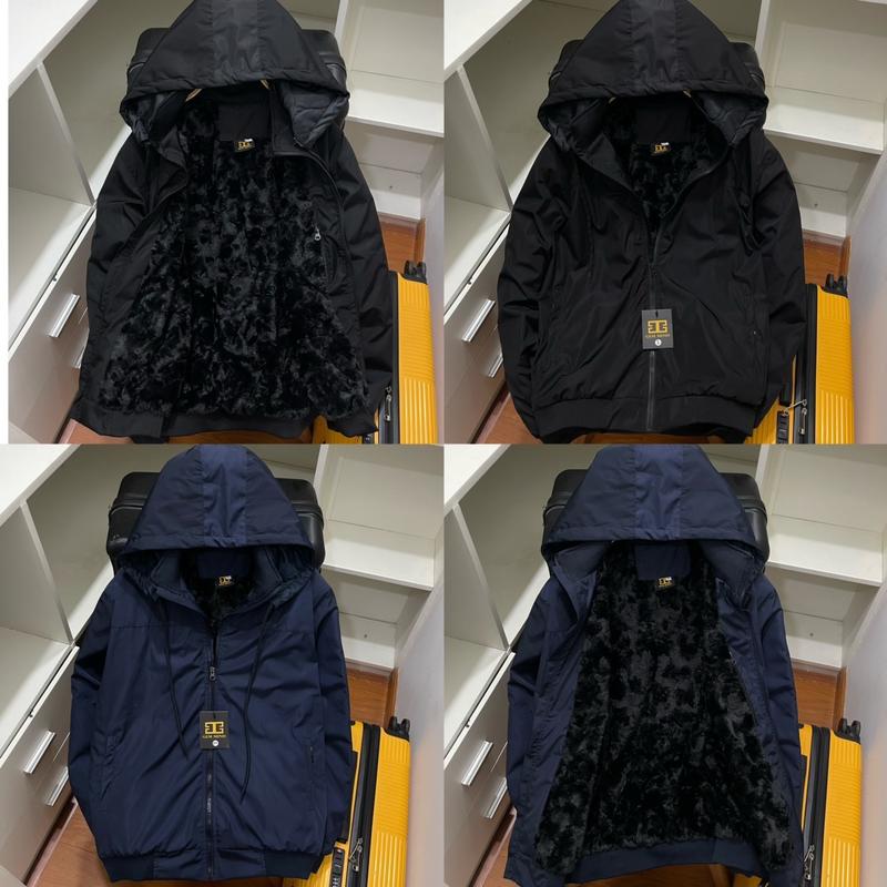 Áo khoác dù nam chống nước lót lông nhung ấm áp mềm mịn cao cấp có nón tháo rời big size 58-115kg Menswear Jacket Cổ Cao