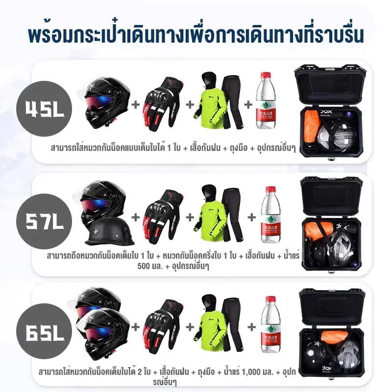 Thùng Nhôm Xe Máy 45L/57L/65L Chính Hãng VetaBox Full Đế, Lót Thùng, Tựa lưng (Chung nhà máy Motowolf) 6