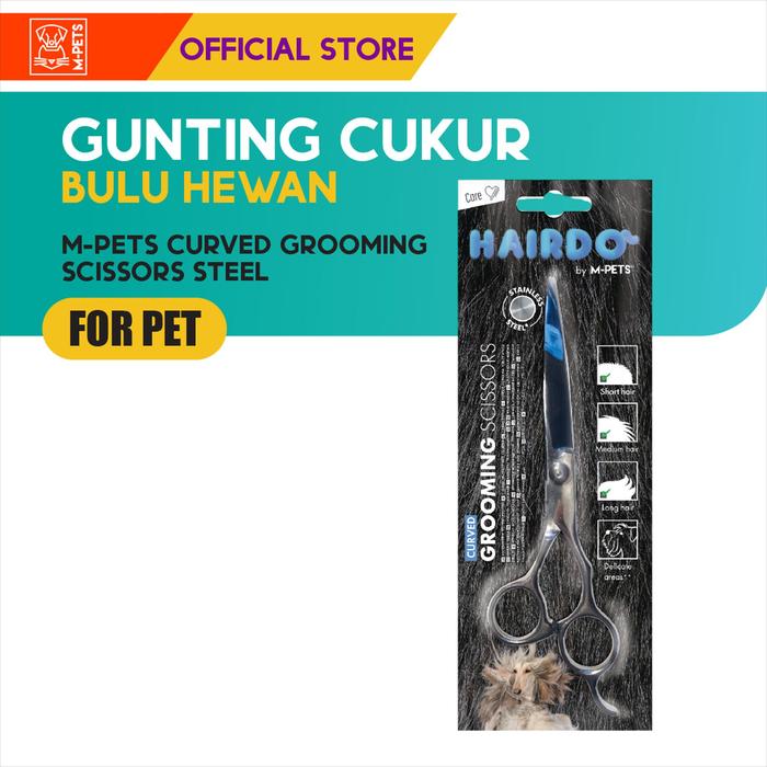 Gambar M-Pets Grooming Curved Scissor Steel / Gunting Melengkung Bulu Hewan dari M-Pets Volk Pets Indonesia Kota Tangerang Tokopedia