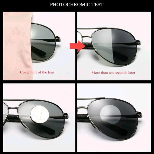 kacamata pria wanita Aviator polarized photocromik siang malam anti silau Photocromic Sunglasses 2