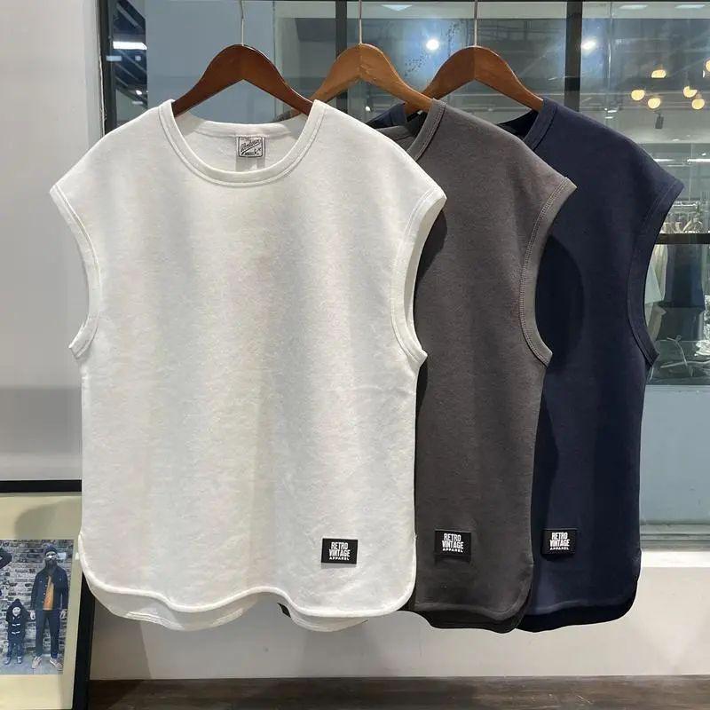 Product Introduction of [10000 People Praise] American Retro Waffle Solid Color Sports Vest Men's Waistcoat Loose plus Size Summer Fashion Brand Sleeveless T-shirt 5
