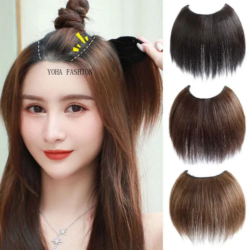 Tóc Nối Thẳng Ngắn Tổng Hợp, Vô Hình Và Liền Mạch, Hình Chữ U, Nửa Tóc Giả, Đệm Tóc Bồng Bềnh Tự Nhiên, Phụ Kiện Tóc, Dành Cho Phụ Nữ Và Trẻ Em Gái 0