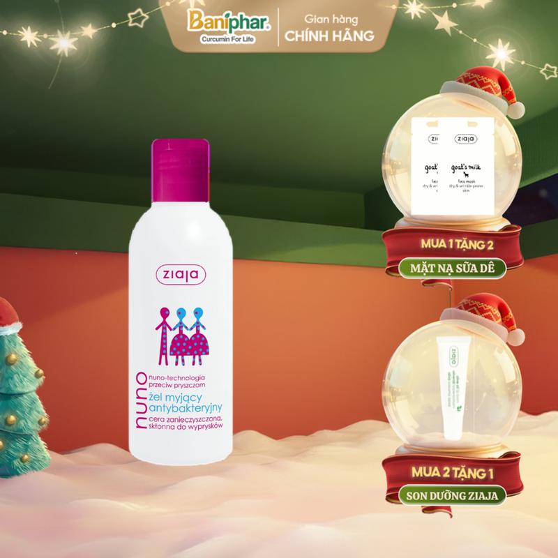   ĐỘC QUYỀN KOC  Sữa Rửa Mặt Ziaja Nuno Cho Da Dầu Và Da Bị Mụn Trứng Cá Dạng Gel Làm Sạch Da Giúp Da Mềm Mịn Thoáng Lỗ Chân Lông 200ml 