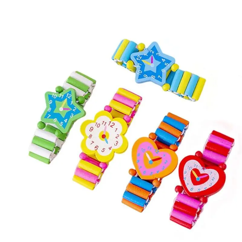 5/10/ Pcs Cute Wooden Cartoon Watches for Kids Birthday Party Wedding Guest Bridal Shower Gifts Carnival Prizes Pinata