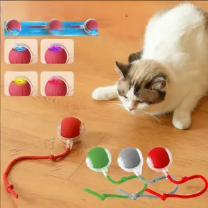 AimayaPet Mainan Hewan Peliharaan Anjing Kucing Bola Listrik Bergulir Cerdas Mainan Kucing Bola Pintar Otomatis Pet Mainan
