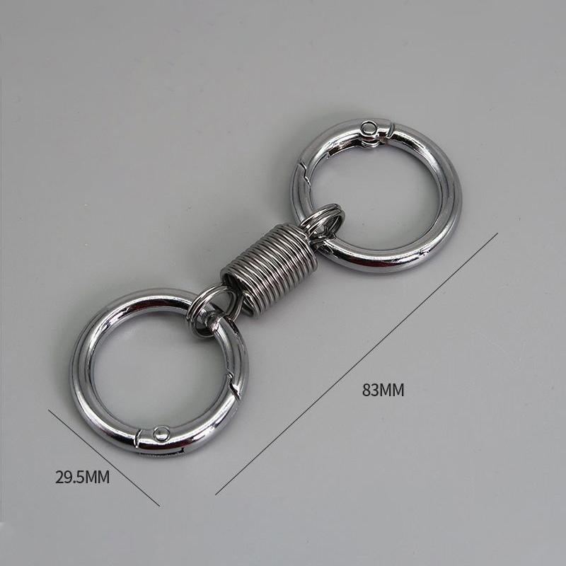 Product Introduction of [Czz]Personality Spring Double Coil Keychain Carabiner Buckle Key Rings Anti-lost Climbing Hook Car Keychians Accessories Gift 23