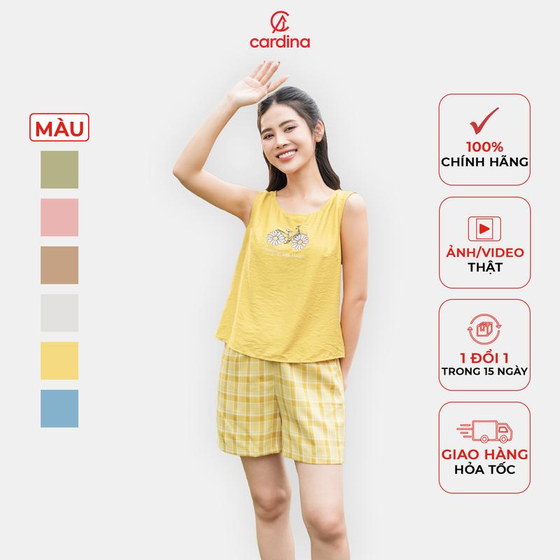 Đồ bộ nữ CARDINA chất liệu đũi bamboo thoáng mát mềm mại kiểu dáng thoải mái Y25 4BDN06