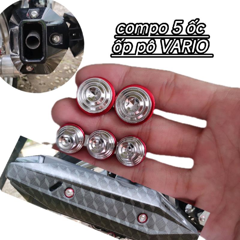 compo 5 ốc ỐP PÔ VARIO 125-150-160 inox 304 kèm lông đền Phụ Kiện Phụ Tùng