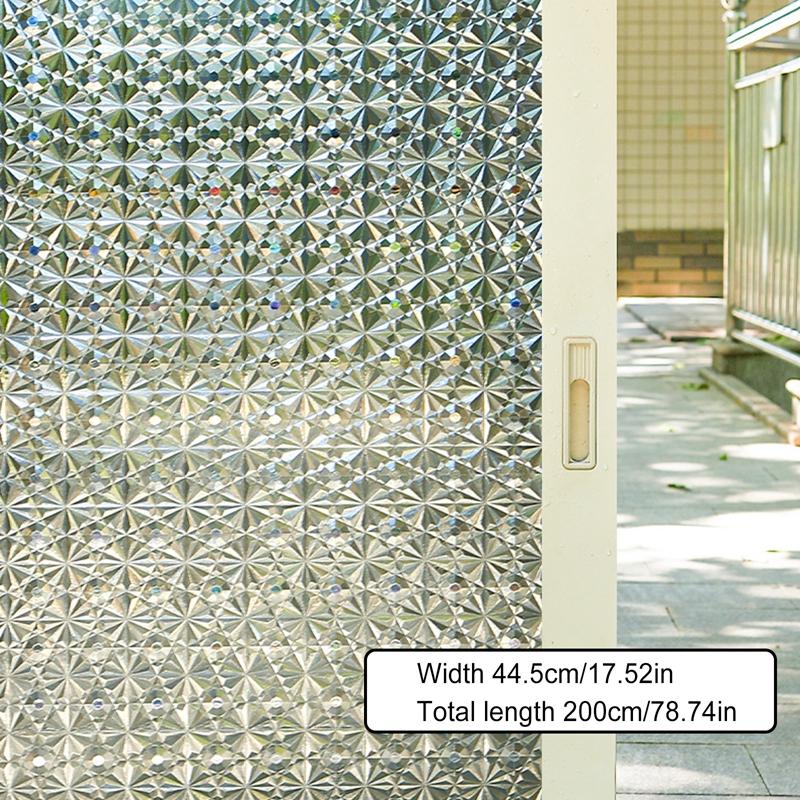 Product Introduction of Privacy Glass Self Adhesive Film Static Cling Window Sticker Glass Privacy For Bathroom Kitchen Window Home Decoration  45cm*2m 0