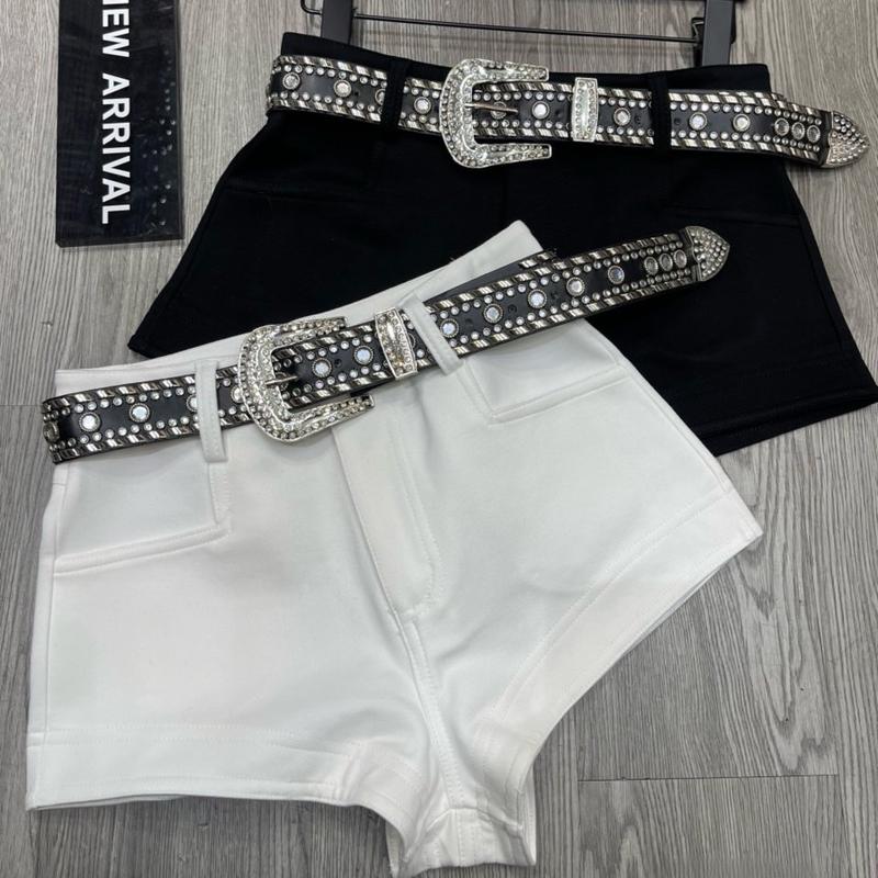 Quần Sooc nữ ngắn kèm đai 2 màu FORM NHỎ và Ngắn, Quần Short Chất Liệu Umi Dày Và Đứng Form Tạo Cảm Giác Ôm Sát Lên Dáng Đẹp ( hàng QC L1)  Nữ Women Kaki Đen Kem, Lynk Nhi