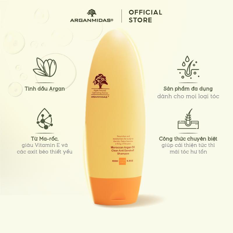 Combo Dầu gội ngừa gàu Arganmidas và dầu xả siêu dưỡng ẩm Arganmidas 450ml 2