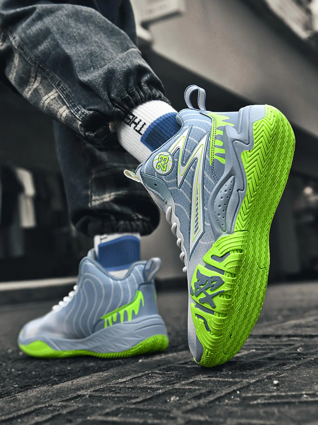 Men's Fashionable Lace Up Basketball Shoes, Casual Comfortable Breathable Non-slip Sports Shoes, Trendy All-match Sneakers for Daily Wear