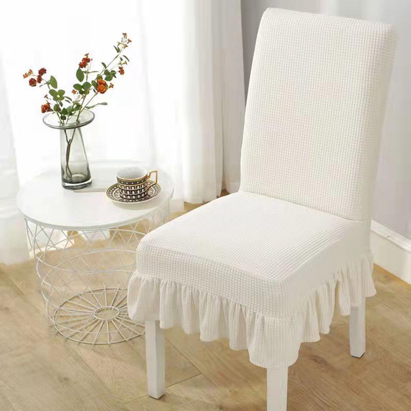Skirt Chair Cover Dining Stretchable Universal Knitted Thick Elastic Antifouling Seat Cushion 4