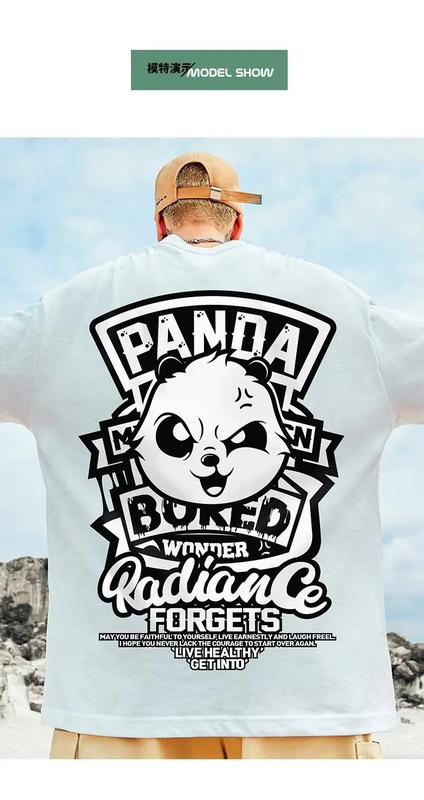 Product Introduction of Feveld European and American Fashion nd Short Sleeve T-shirt Men's Summer National Fashion Hip Hop Versatile Loose plus Size Fat Five-Quarter Sleeve T-shirt T-shirt for Men 7