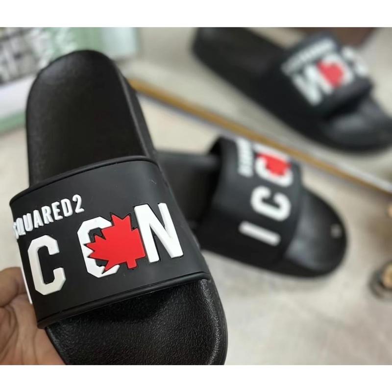 Dép Lê DSQ ICCN Lá Đỏ Basic  Bản Màu Hottrend Full Size 36-43 Slipper Đế Sóng Quai Cao Su Chữ Nổi 2