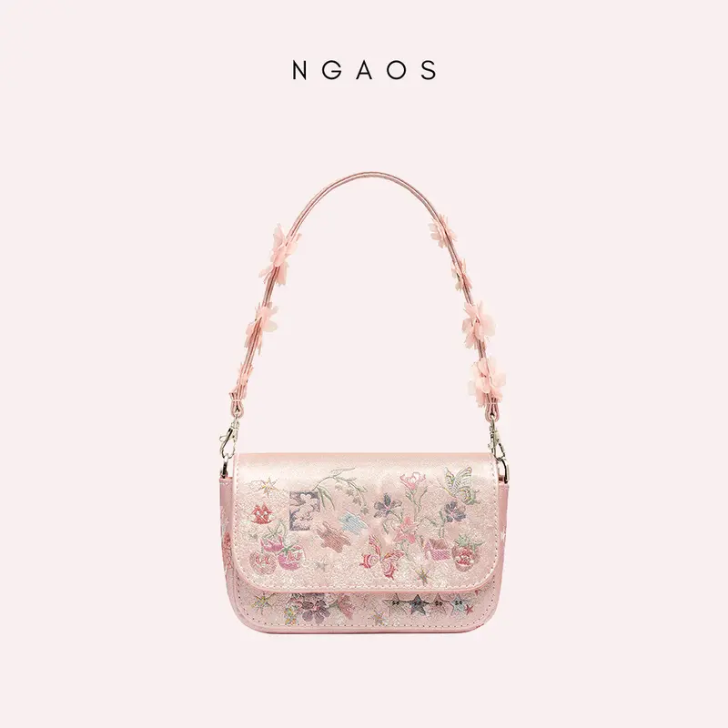 Túi Xách Nữ NGAOS Rosie - Thêu Thủ Công - Vegan Leather 0