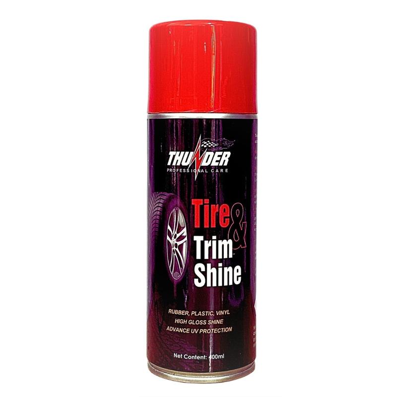 Chai xịt dưỡng nhựa nhám vỏ xe Thunder Tire & Trim Shine 400ml chuyên làm bóng nhựa đen và vỏ xe