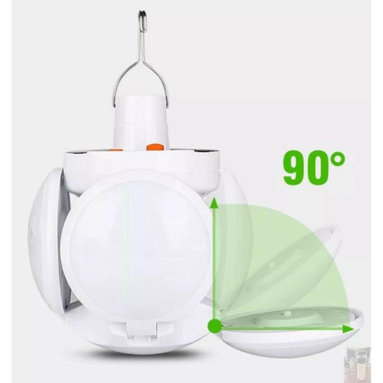 Bóng Đèn Tích Điện 40W , Năng Lượng Mặt Trời 4 Cánh ,Đèn Led Siêu Sáng ,Tiết Kiệm Điện Năng , Chống Nước,Cổng Sạc USB. Pin Pin 2
