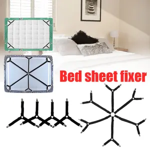 Penjepit seprei anti geser Sudut Sprei Jepitan Sprei Besi Bed Sheet Grip Pengait Ujung 4pcs