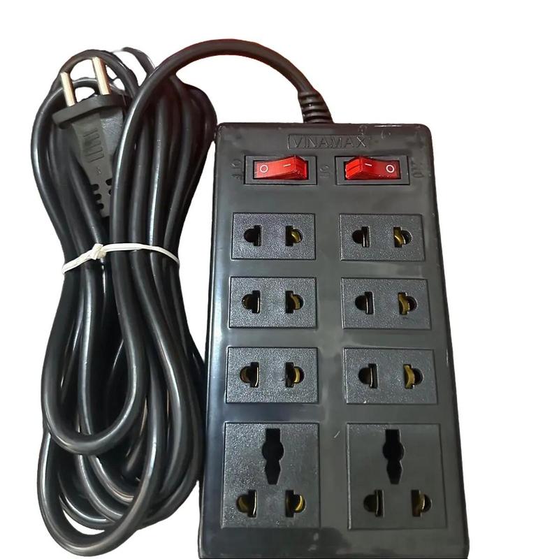 Ổ cắm điện 8 lỗ, dây dài 5m có 2 công tắc thế hệ mới