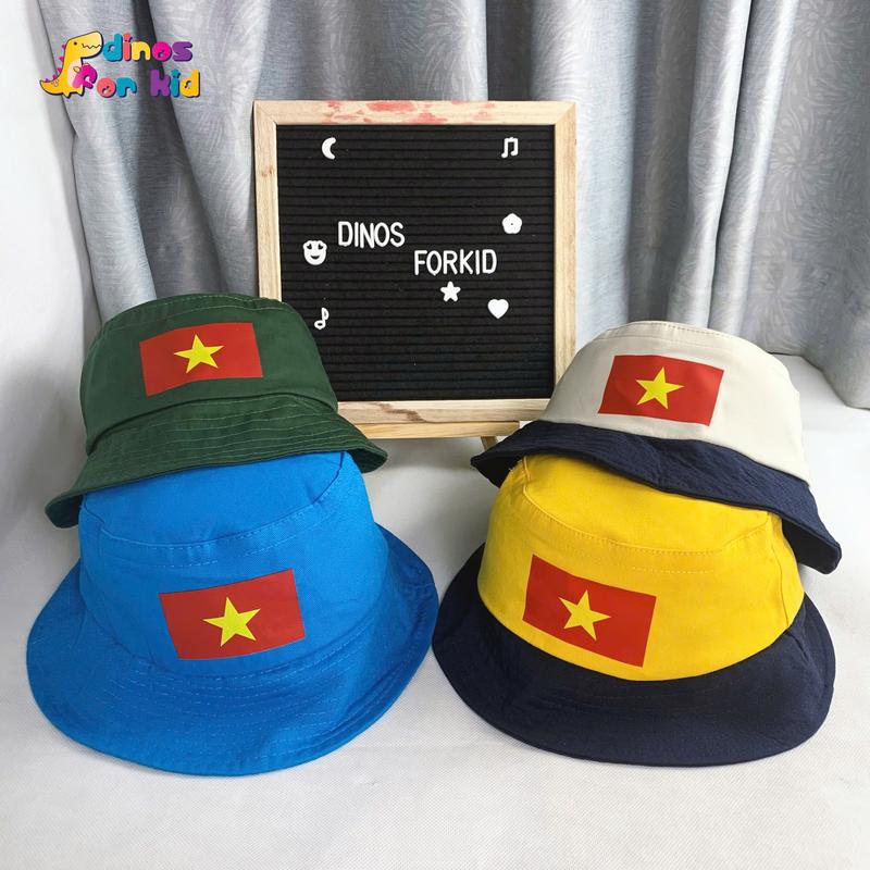 Nón Tai Bèo In Hình Lá Cờ Đỏ Sao Vàng Dành Cho Bé, Nón Che Nắng Cho Bé Đi Học, Đi Chơi Siêu Đáng Yêu