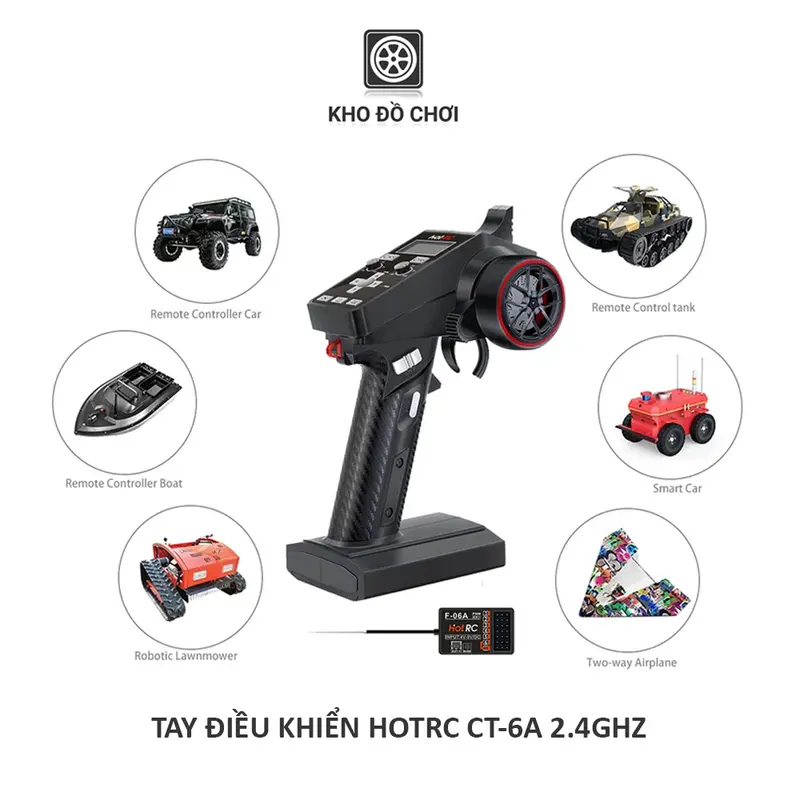 Tay điều khiển HotRC CT6A 2.4Ghz (6 Kênh) 1