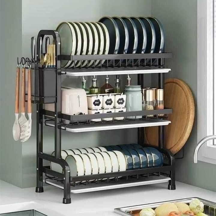 Giá úp bát 3 tầng có khay hứng nước Cao 65cm, rộng 45cm, sâu 25cm Kitchen 1