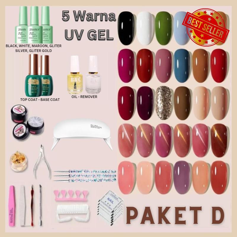 (BANTING HARGA) PAKET (D) SUPER LENGKAP Professional Nail Art / ￼Alat kutek kuku nail art set Kutek Gel Lampu Kuku UV 48Watt / PAKET LENGKAP USAHA NAILART 0
