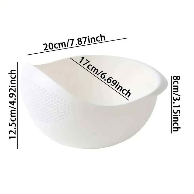 Rice Washing Drain Basket, 1 Count Round Multifunctional Fruit & Vegetable Drainage Colander, Household Rice Filter For Kitchen 8