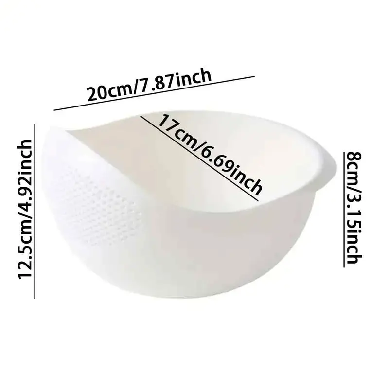 Rice Washing Drain Basket, 1 Count Round Multifunctional Fruit & Vegetable Drainage Colander, Household Rice Filter For Kitchen 8