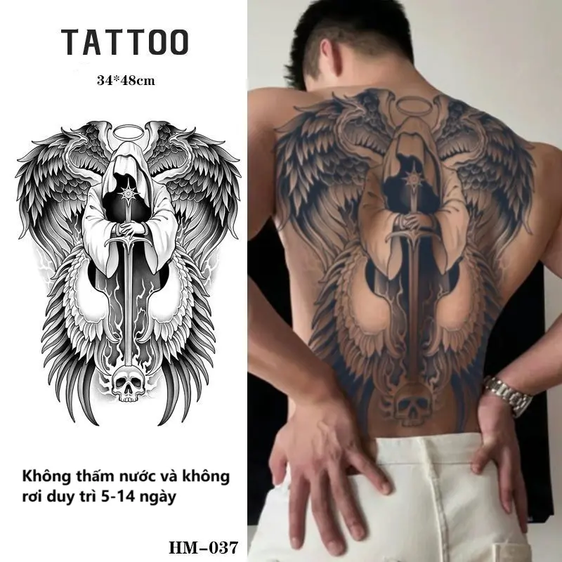 ZERO Magic Tattoo] 15-Day Full Back Tattoo, Waterproof, No Side