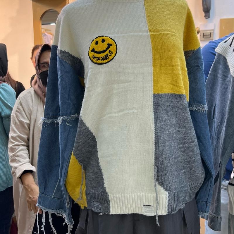 Sweater mix denim smile 1