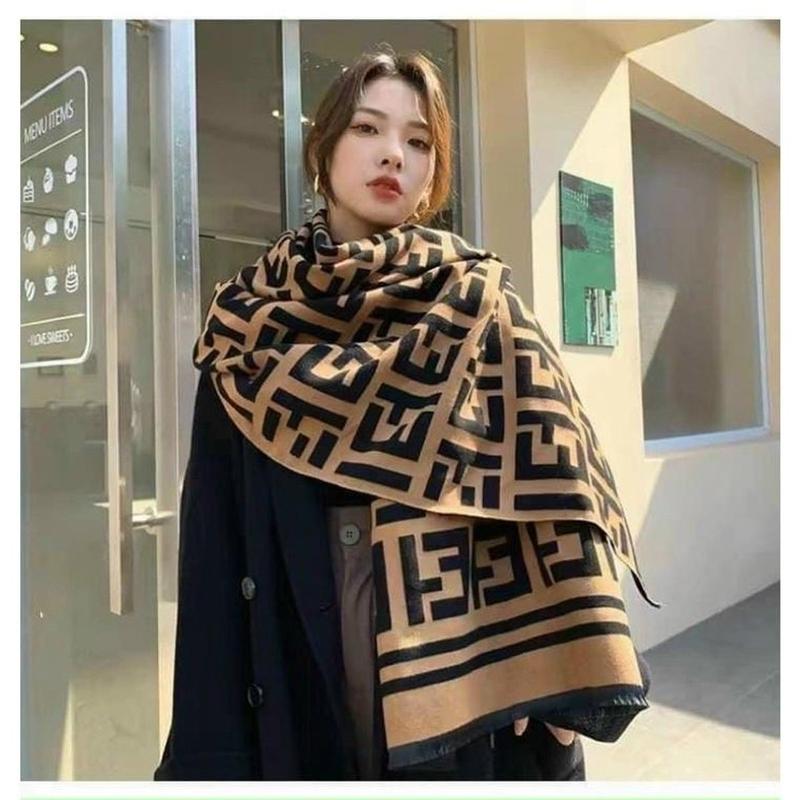 Khăn Choàng Cổ Chữ E1, Khăn Choàng Cổ Chất Len Ép Mềm Size 65cm X 190cm Women Nữ