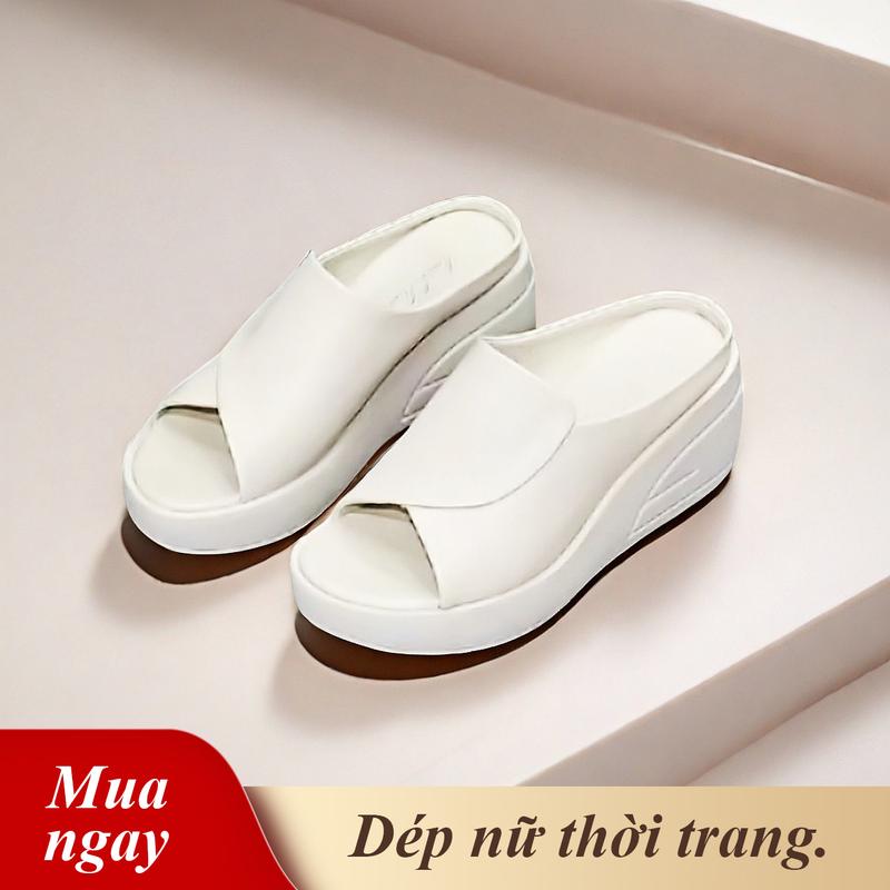 Shoes Dép quai ngang bản mút 7cm. xịn xinh sang cho các nàng Nữ Nhung Sandal GiàY