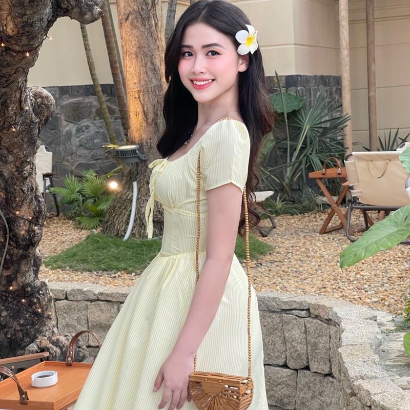 Đầm maxi nữ tay phồng nhún ngực Lyra Dress thiết kế có bo chun co giãn bigsize thoải mái Women Nữ