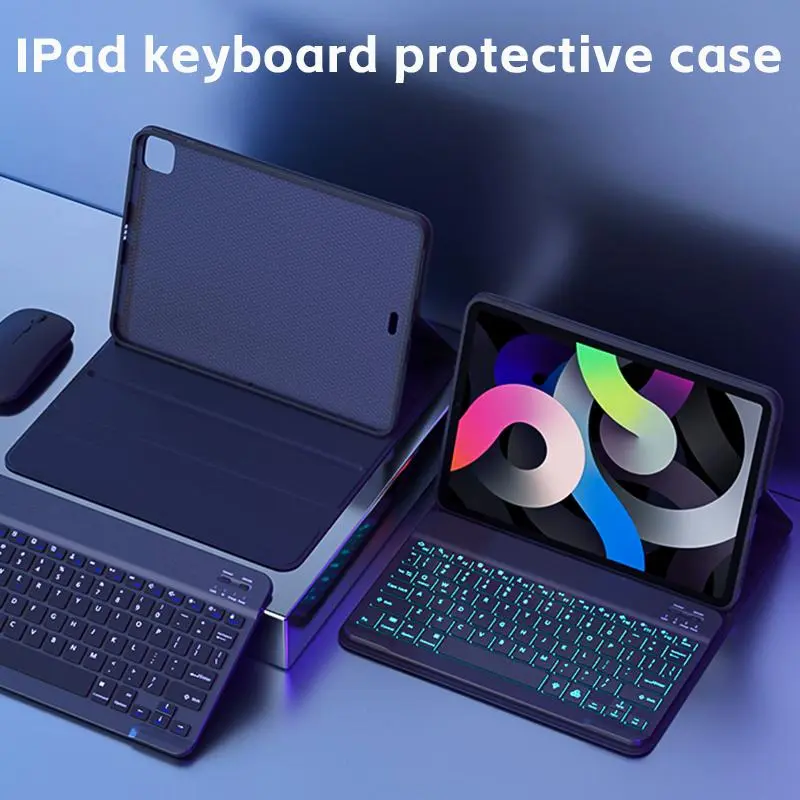 Wireless Keyboard & Mouse Set with Protective Case, Rechargeable Magnetic Keyboard Set, Tablet Accessories for iPad