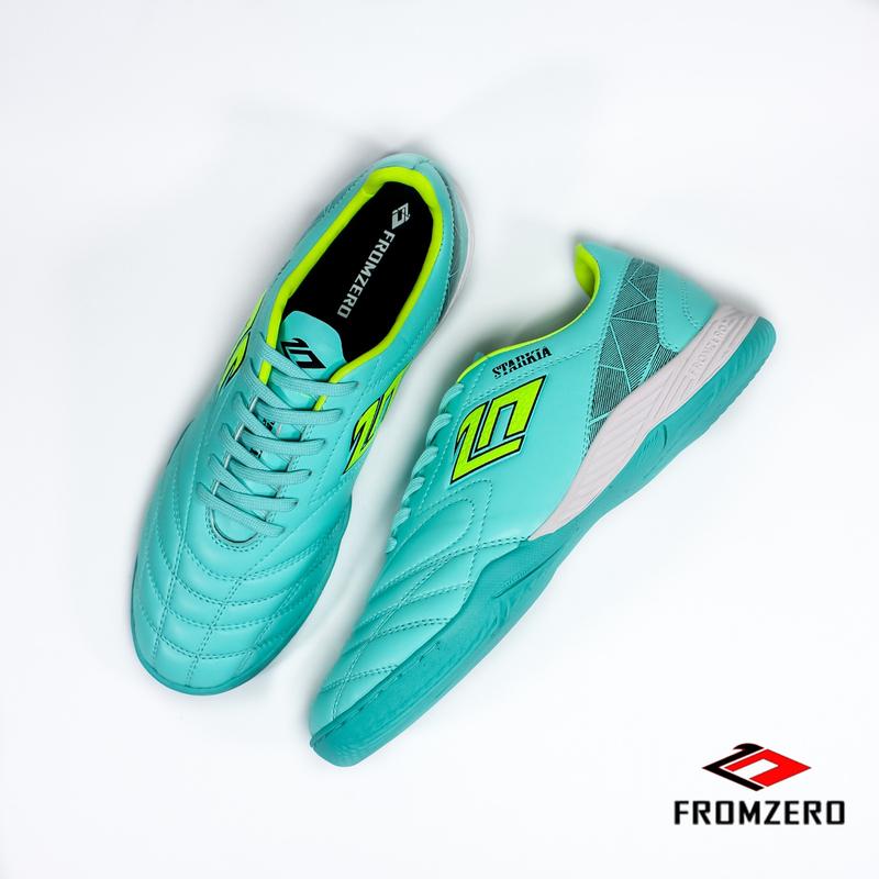 Product Introduction of Fromzero - Sepatu Futsal Starkia Revolted IN Aqua Stabilo 18
