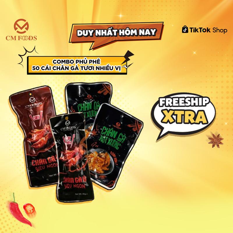 Combo phủ phê 50 cái - Chân Gà Tươi CM FOODs - ăn vặt Việt Nam (Chỉ có trong Live)