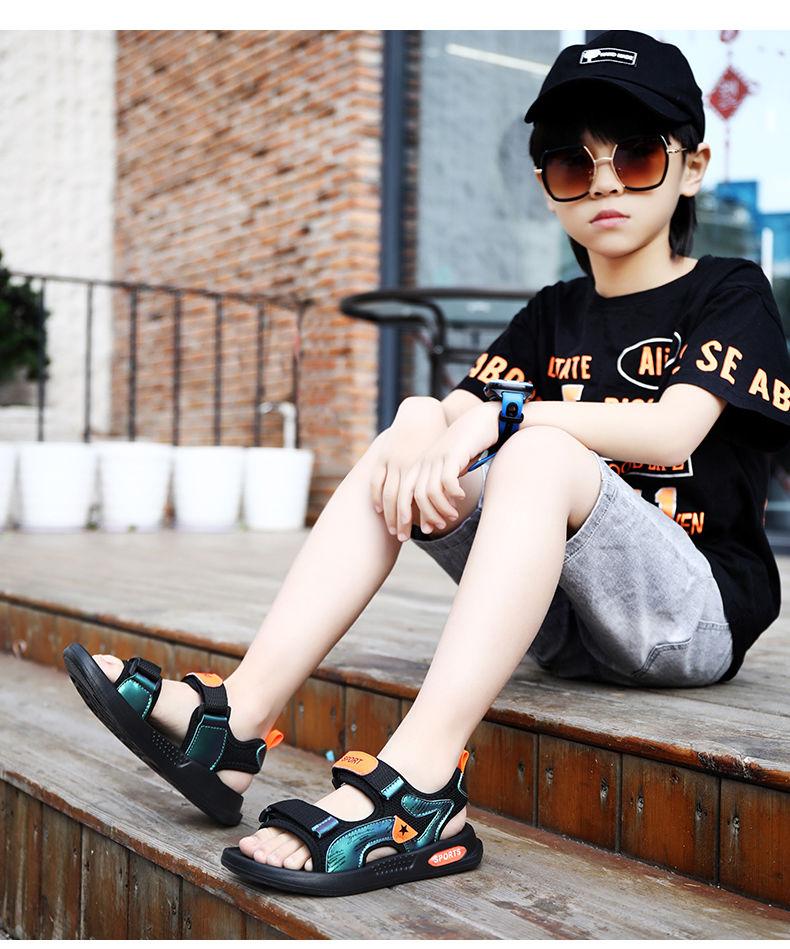 Product Introduction of ABC PEAC Boys' Sandals 2025 Summer New Soft Sole Non-Slip Boys' Sports Beach Shoes For Big Kids 23