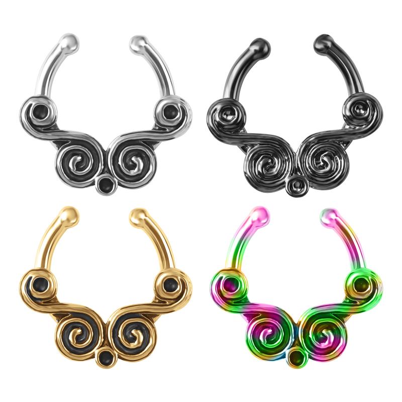 Product Introduction of New No-Punch Fake Nose Ring Floral Nose Studded Piercing Jewelry 5