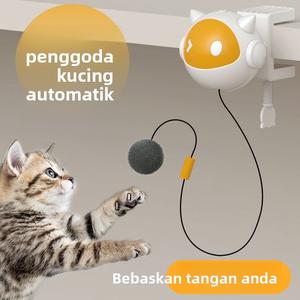 Penggoda Kucing Automatik, Bola Kucing Boleh Tarik Pintar, Mainan Haiwan Peliharaan Elektrik, Penggoda Kucing Gantung