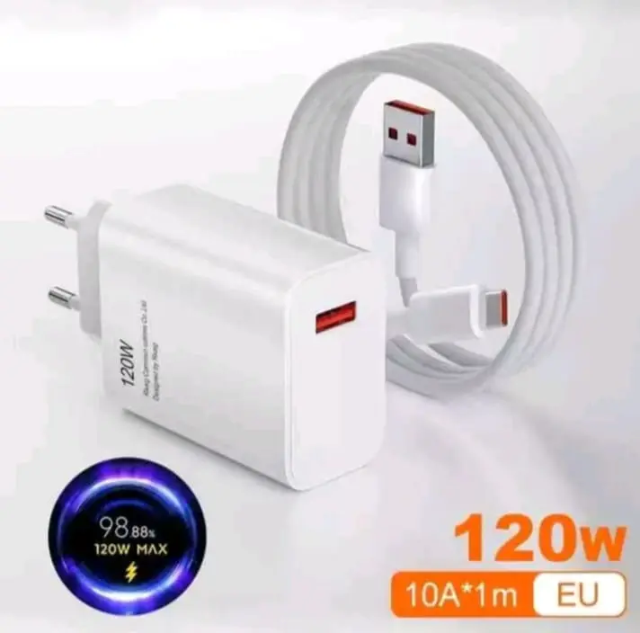 Charger Xiaomi 120 Watt Fast Charging Original 100% Usb Type C Default
