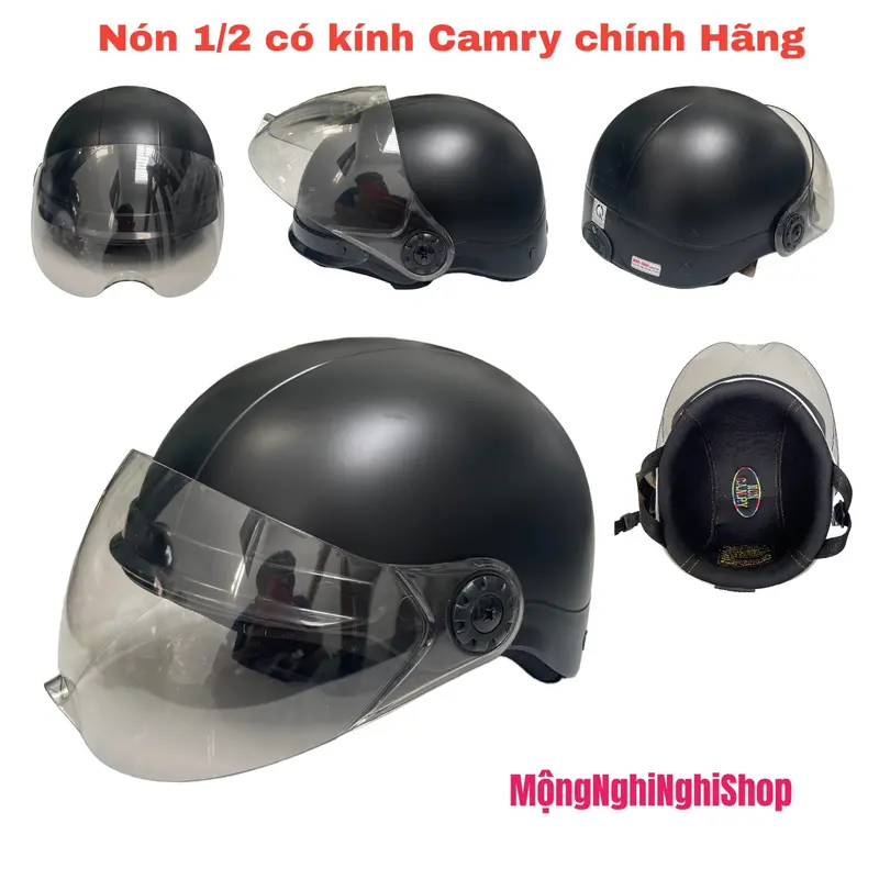 Nón Bảo Hiểm Kính (CAMRY) CR HELMET Trơn Chính Hãng Đủ Màu Có Giấy Kiểm Định An Toàn, Bảo Hành 12 Tháng Chất Liệu Nhựa ABS - Màu Sắc Đa Dạng 1