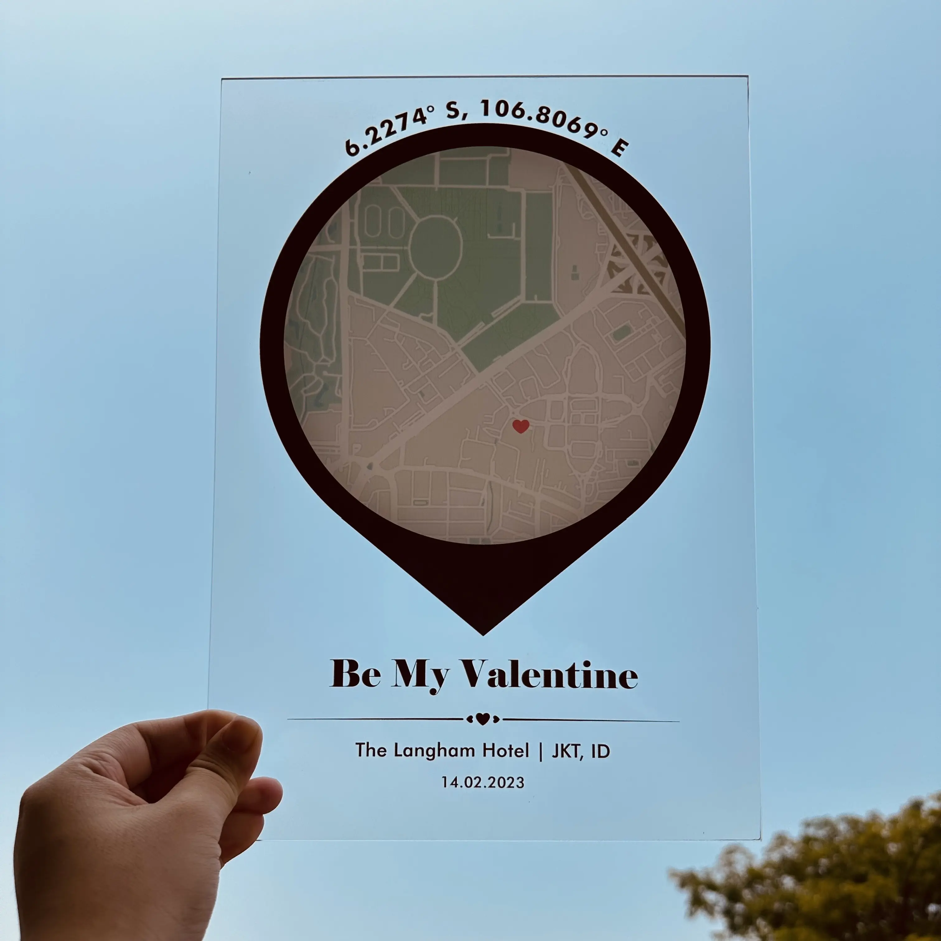 Map Valentine Day Custom Acrylic Valentine - Shop | Tokopedia