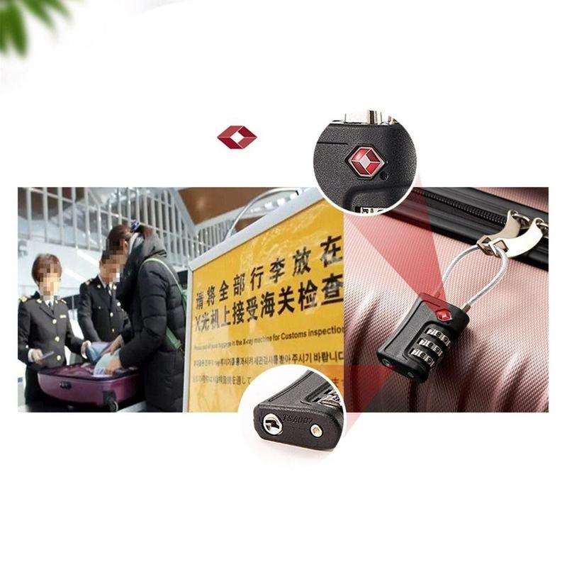 Customs Code Lock for Travel Luggage Password Changeable Lock Contrast Color Design Padlock TSA 8