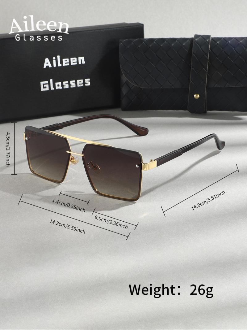 Product Introduction of Unisex Fashionable Ombre Tinted Lens Sunglasses, Trendy Casual Flat Top Frame Sunglasses for Everyday Use, Fashion Accessories for Outdoor Activities 5