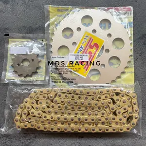 Gear Gir Set Sss 428/415 Suzuki Satria Fu150, new/facelift, Satria Fu150 Barong/Lama, SatriaLumba, Hiu Tornado, Smash New, Smash110, Shogun110, ShogunSP125, plus rantai gold polos/Merk lain Mesin Motorcycle