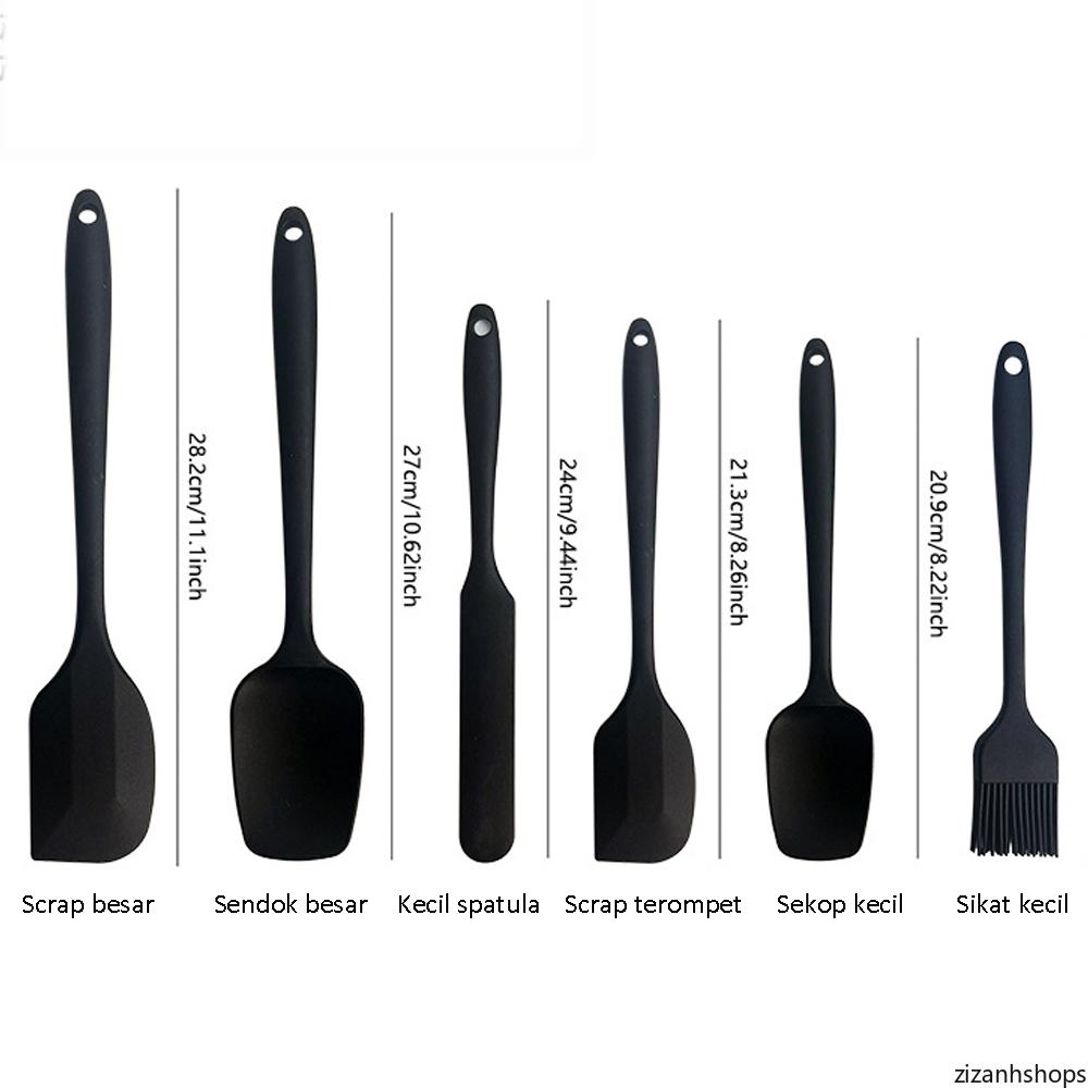 Set Peralatan Dapur Silikon 6pcs: Pengikis, Kuas Minyak Terpasang, Spatula Krim Kue, Alat Memanggang, Anti Panas, Kualitas Makanan, Dapat Dihancurkan dengan Mudah DFY