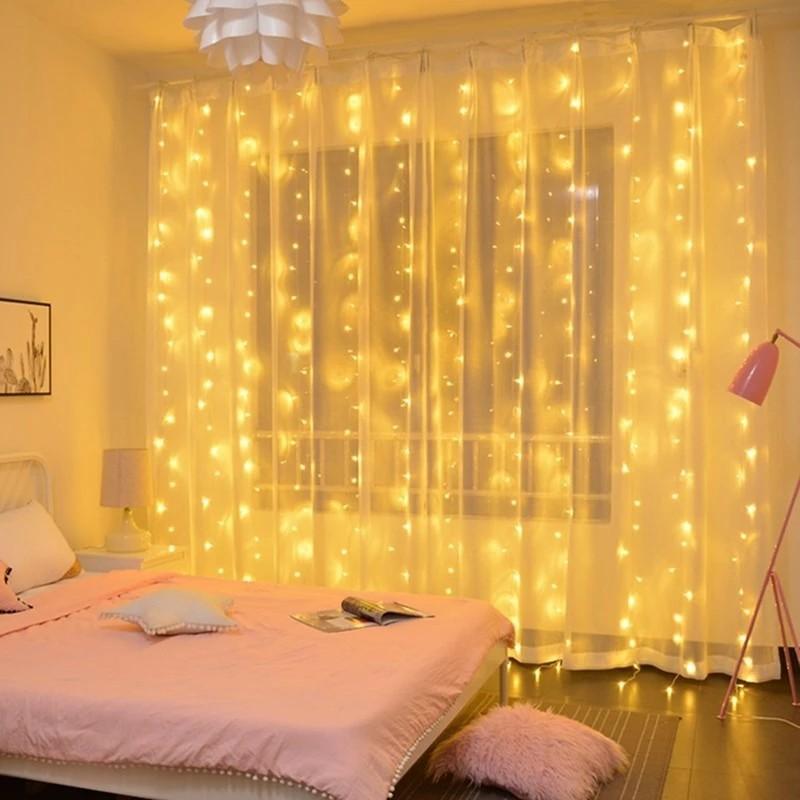 Product Introduction of Lampu Hias Tirai Tumblr 3x3 meter LED Curtain Light Lampu Tirai Gorden Dekorasi Natal 39