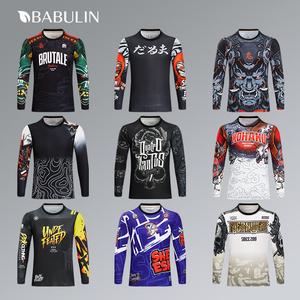 Babulin Men's Long Sleeve Hooded Motorcycle Jersey - Quick Dry, Breathable, UV Protection, Durable, All-Weather Versatile Cycling Gear for Riders & Bikers